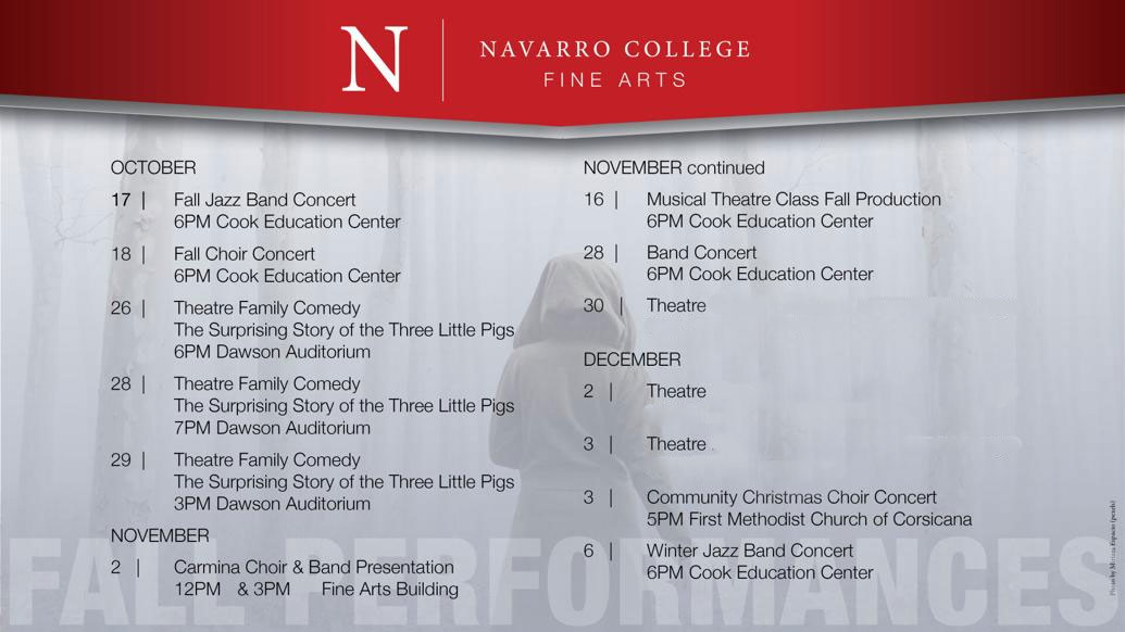 Navarro College Fine Arts Department Unveils Exciting Fall Lineup