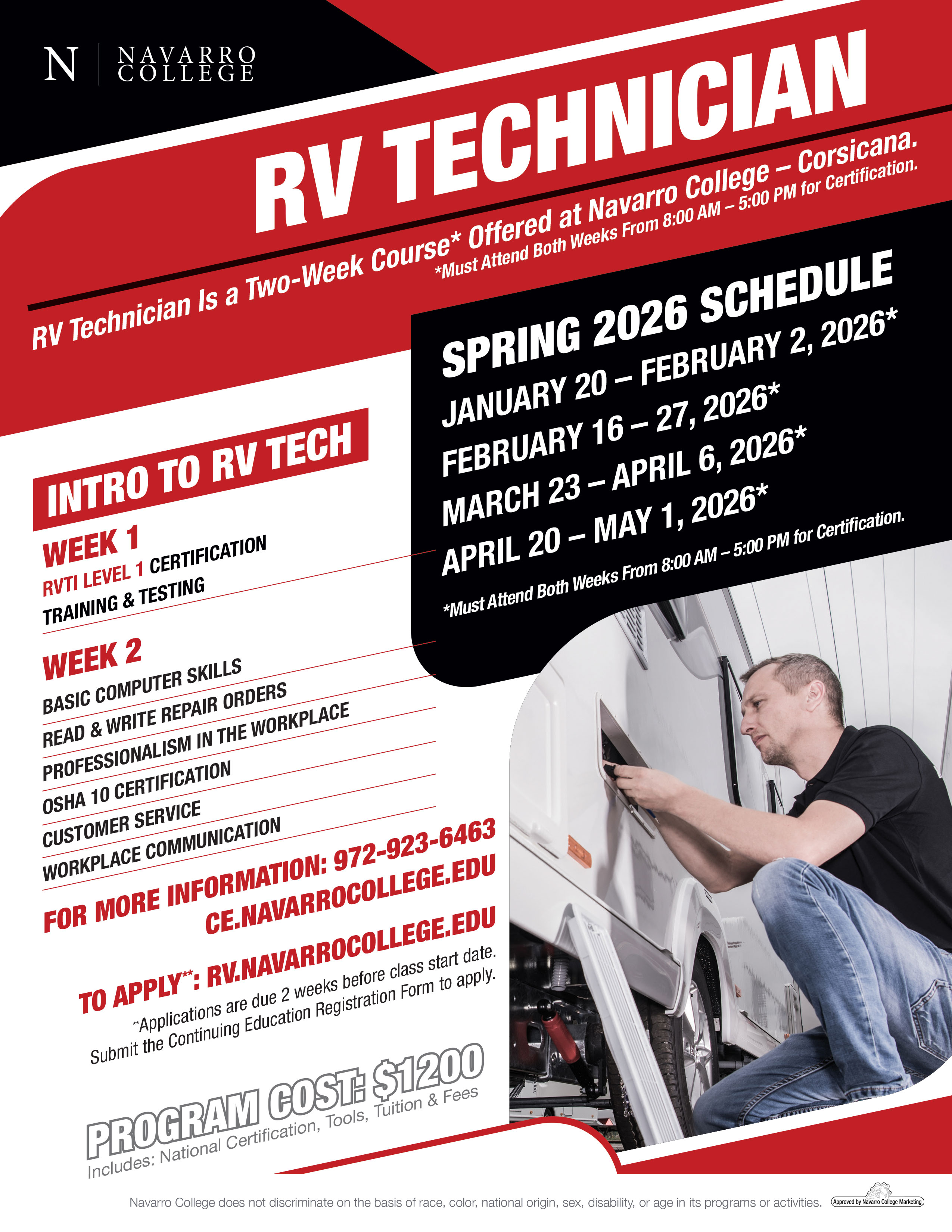 RV Technician Spring Schedule Mechanic working on camper van