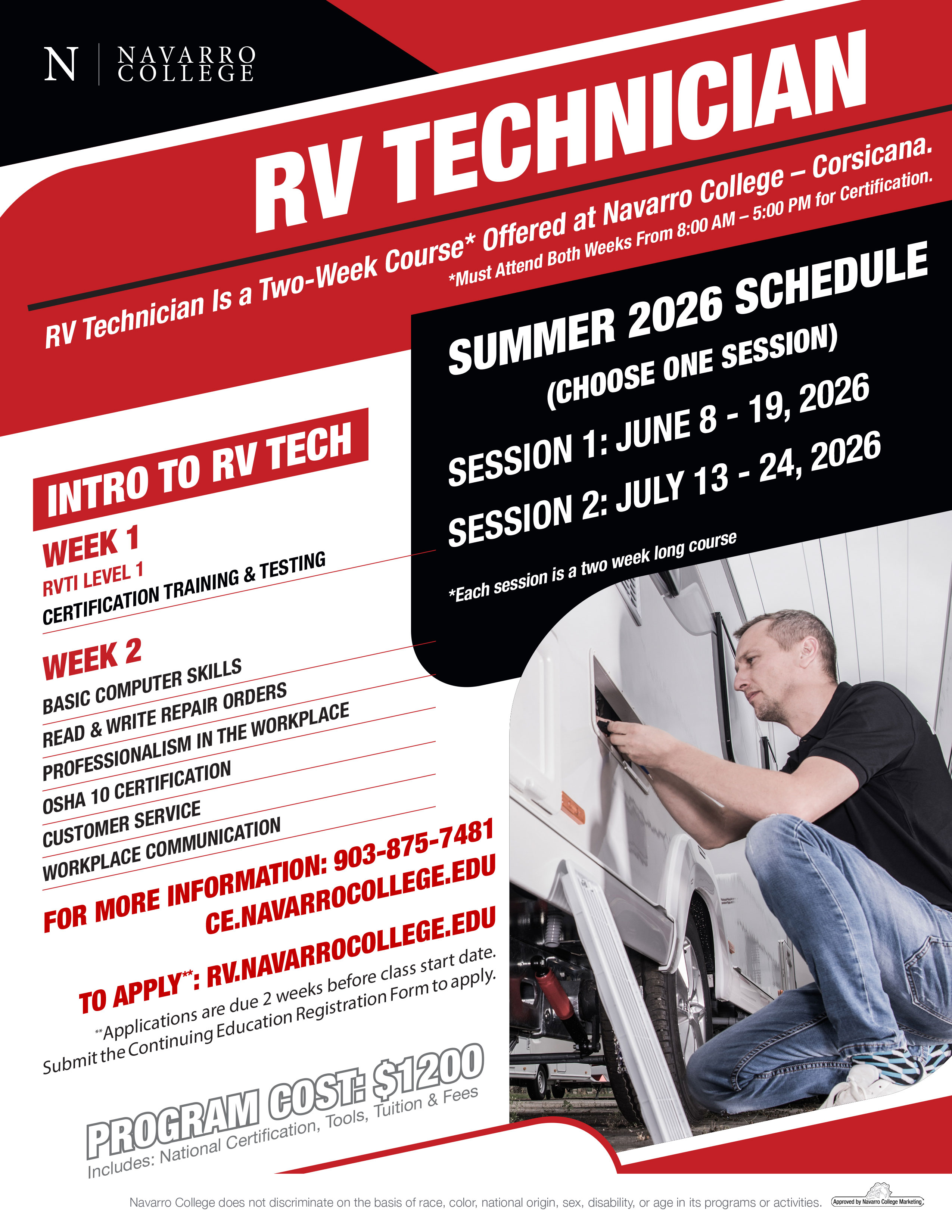 RV Technician Summer Schedule Mechanic working on camper van