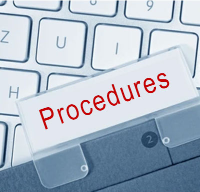 image of keyboard with Procedures tab