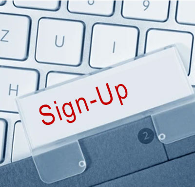 image of keyboard with Sign-Up tab