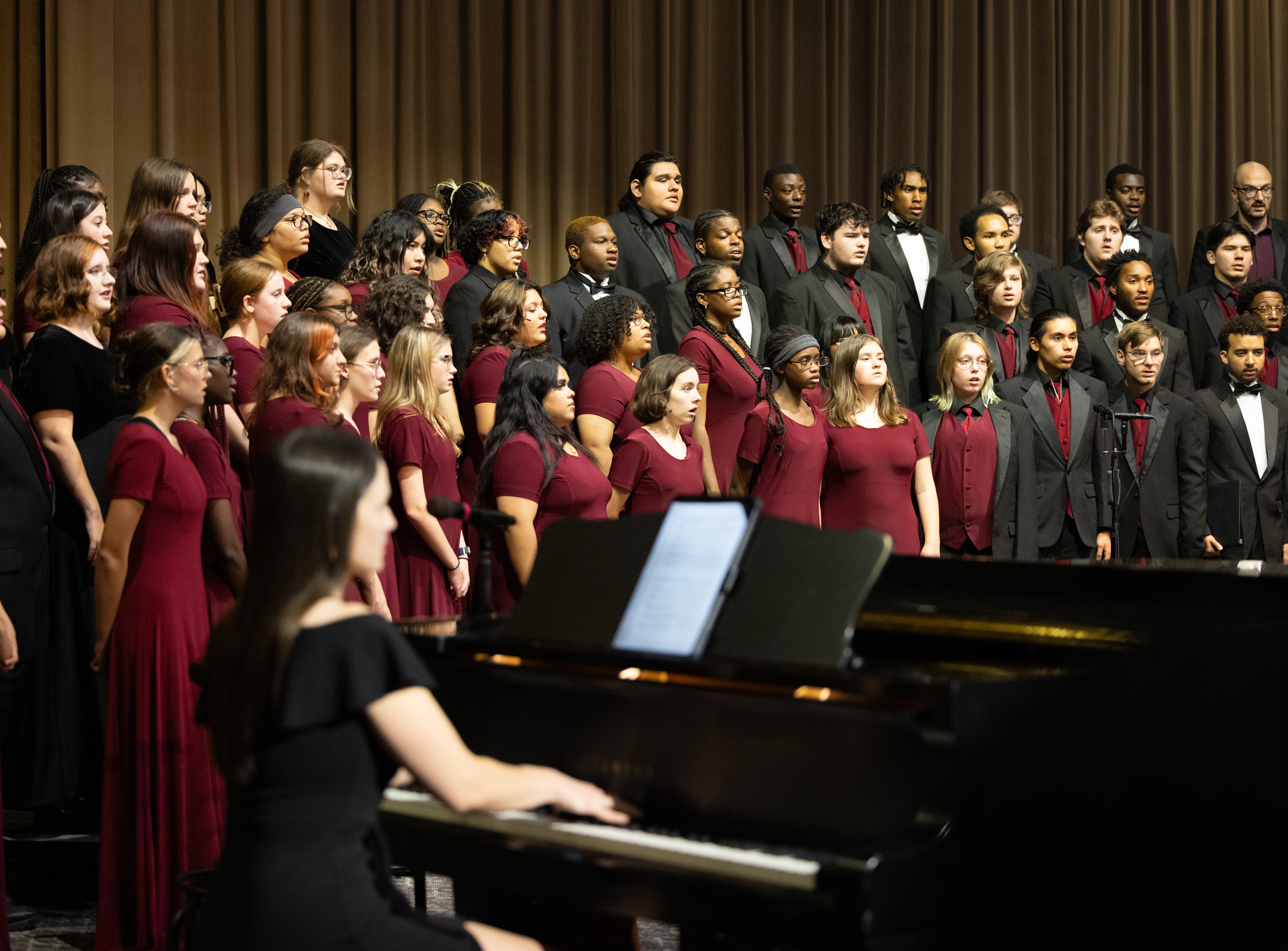Choir group singing in formation
